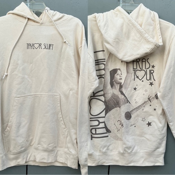 Taylor Swift The Eras Tour Cream Concert Festival Hoodie Pullover Size Small - Picture 2 of 11
